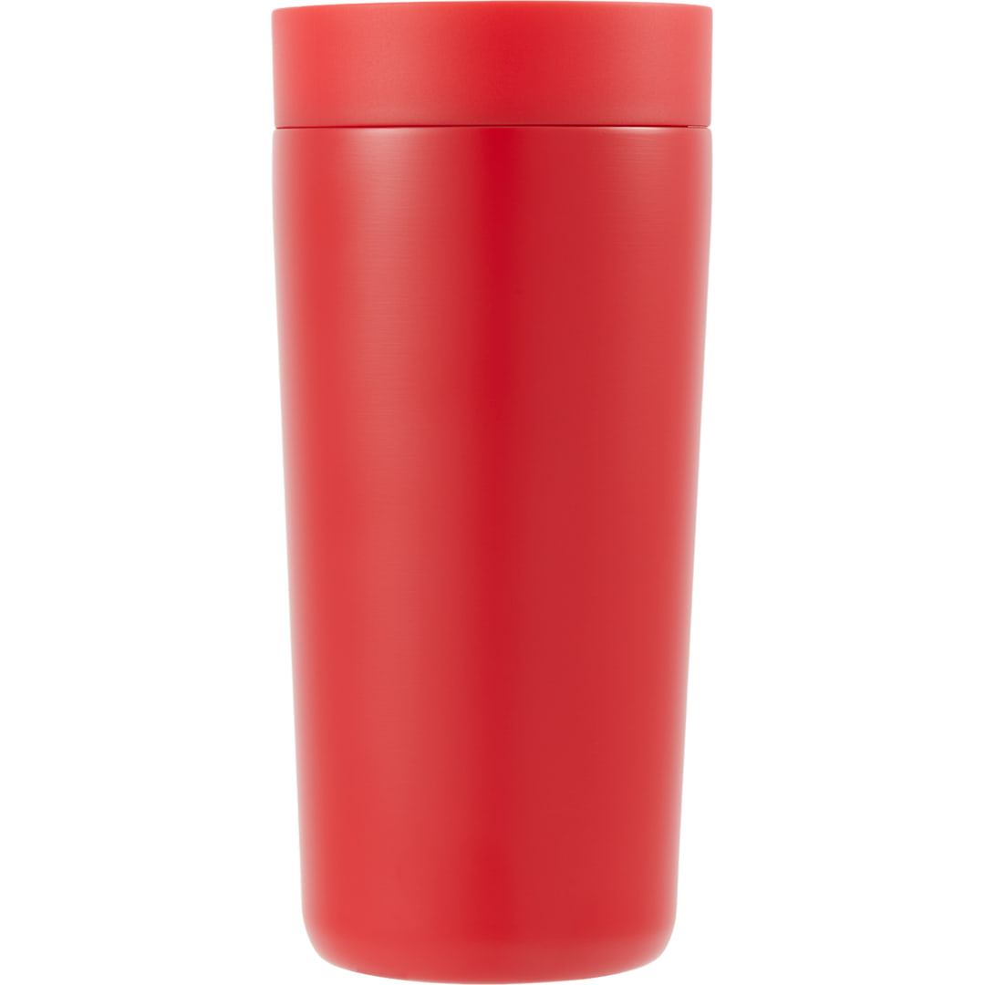 Maddie Recycled SS Vacuum Tumbler w/ 360 Lid 16oz - SM-6564 Red