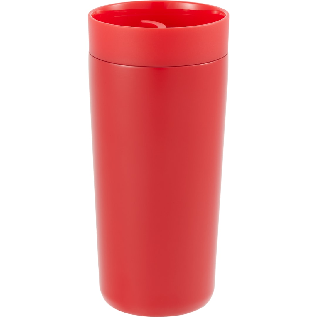 Maddie Recycled SS Vacuum Tumbler w/ 360 Lid 16oz - SM-6564 Red