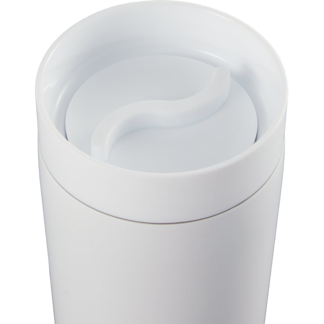 Maddie Recycled SS Vacuum Tumbler w/ 360 Lid 16oz - SM-6564 White