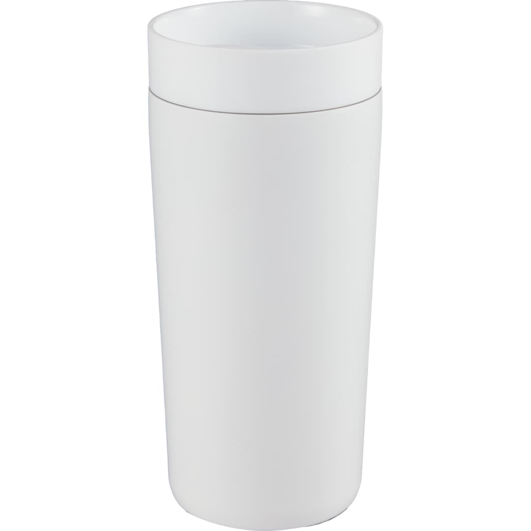 Maddie Recycled SS Vacuum Tumbler w/ 360 Lid 16oz - SM-6564 White