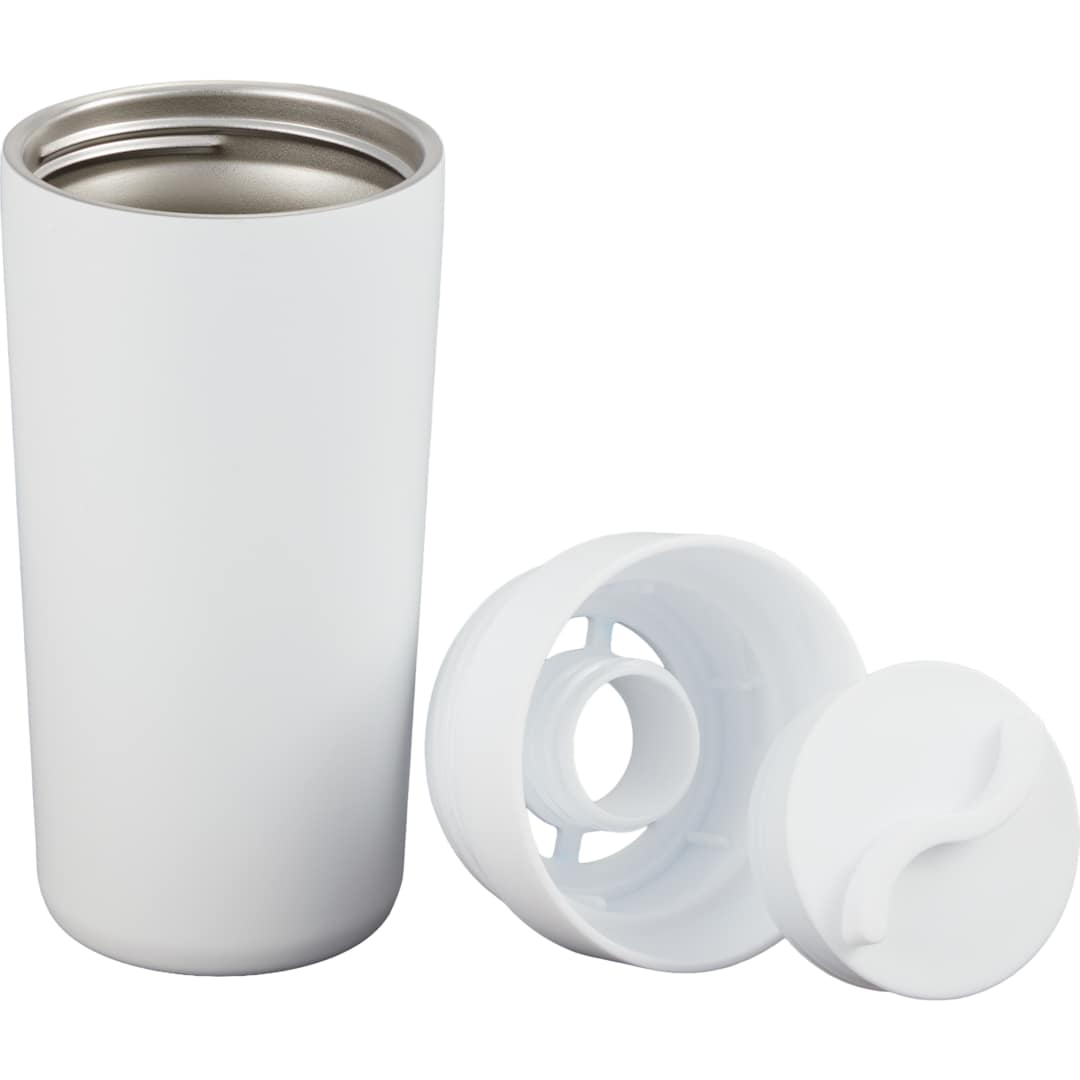 Maddie Recycled SS Vacuum Tumbler w/ 360 Lid 16oz - SM-6564 White