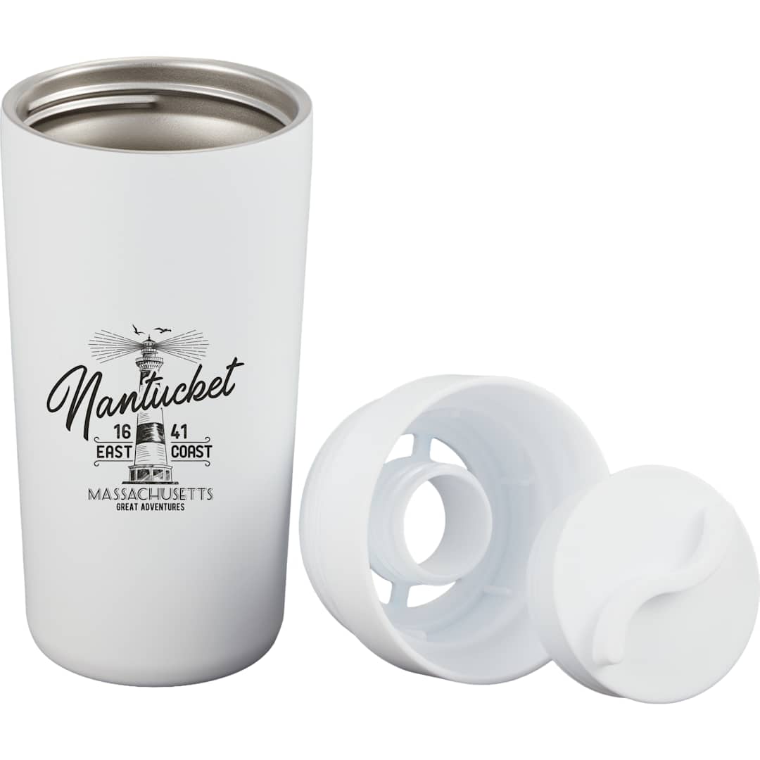 Maddie Recycled SS Vacuum Tumbler w/ 360 Lid 16oz - SM-6564 White