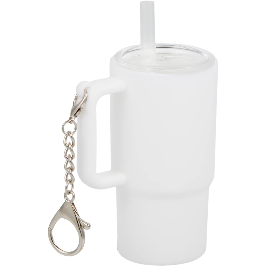 Shot Glass Tumbler w/ Keychain 4oz - SM-6571 White