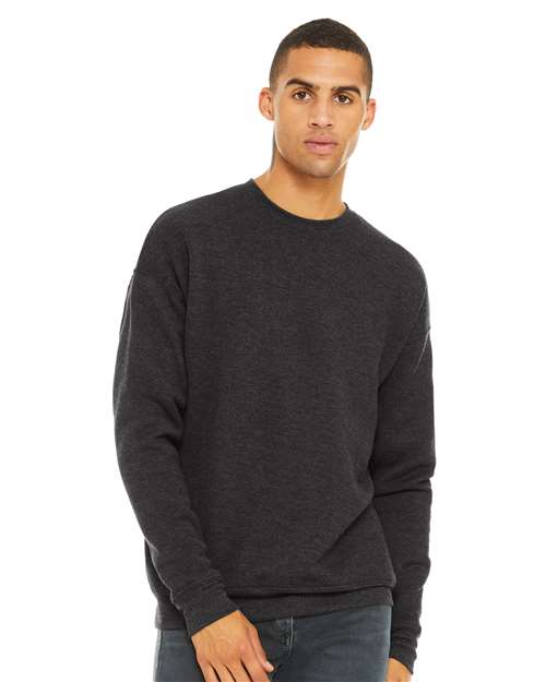 BELLA + CANVAS Unisex Sponge Fleece Drop Shoulder Crewneck Sweatshirt - 3945 Dark Grey Heather