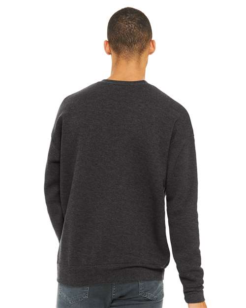 BELLA + CANVAS Unisex Sponge Fleece Drop Shoulder Crewneck Sweatshirt - 3945 Dark Grey Heather