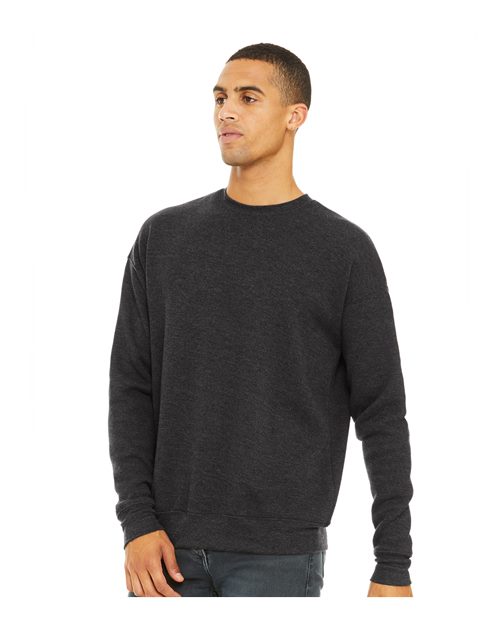 BELLA + CANVAS Unisex Sponge Fleece Drop Shoulder Crewneck Sweatshirt - 3945 Dark Grey Heather