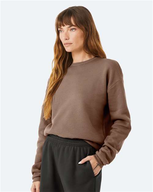 BELLA + CANVAS Unisex Sponge Fleece Drop Shoulder Crewneck Sweatshirt - 3945 Vintage Brown