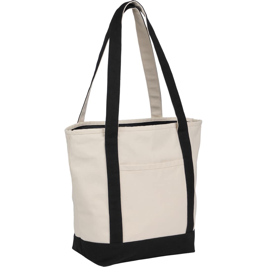 Recycled 12oz Zip Top Canvas Tote - 7901-86 Black