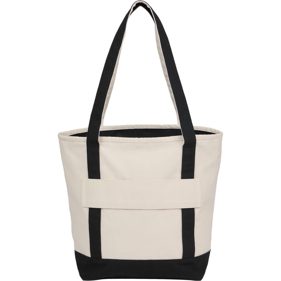 Recycled 12oz Zip Top Canvas Tote - 7901-86 Black