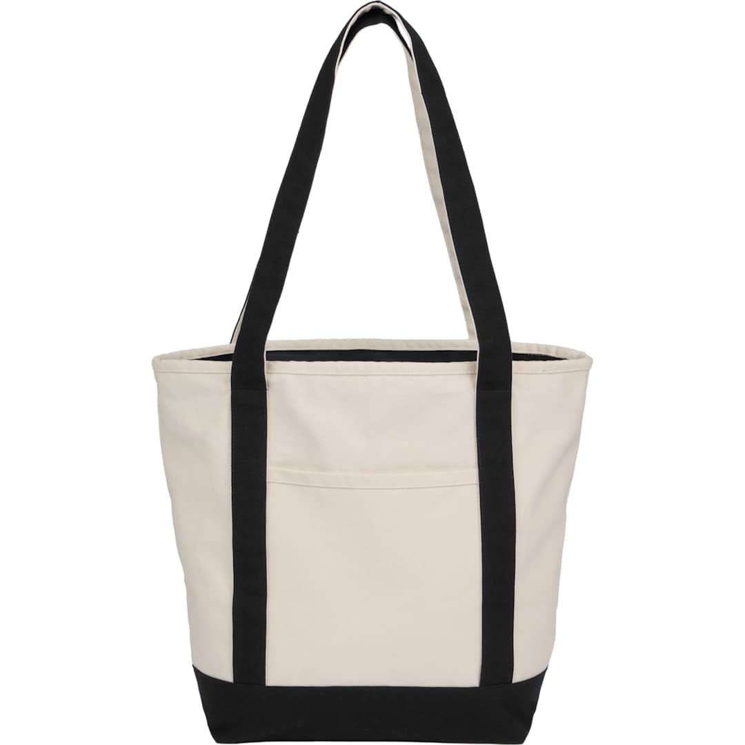 Recycled 12oz Zip Top Canvas Tote - 7901-86 Black