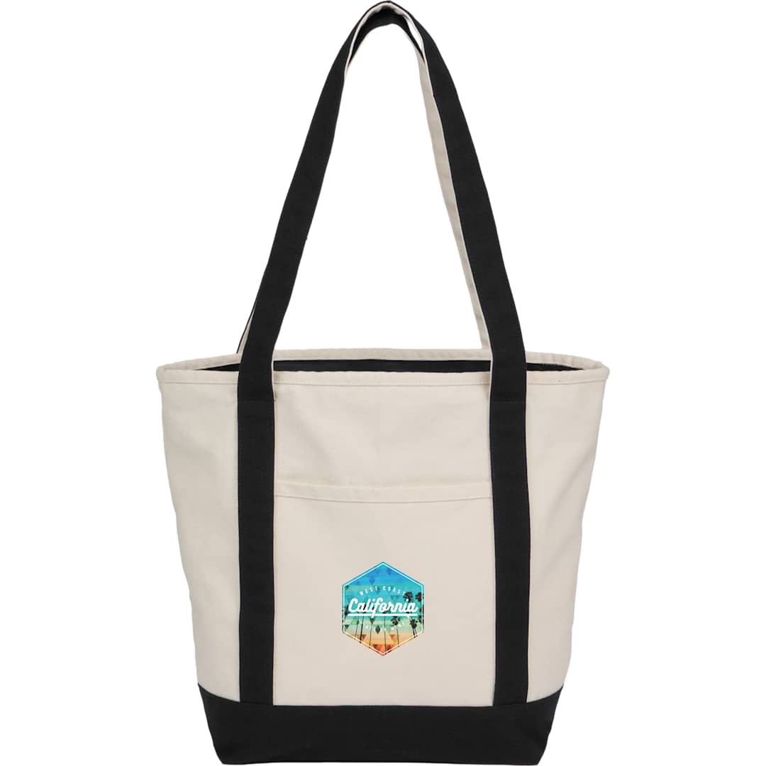 Recycled 12oz Zip Top Canvas Tote - 7901-86 Black