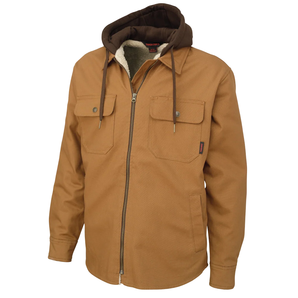 WS03 - Chemise-Manteau En Duck Doublée En Sherpa Brown