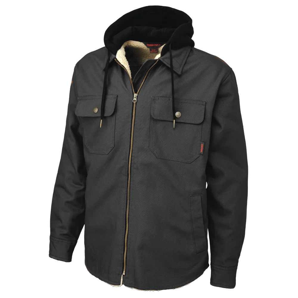 WS03 - Chemise-Manteau En Duck Doublée En Sherpa Black