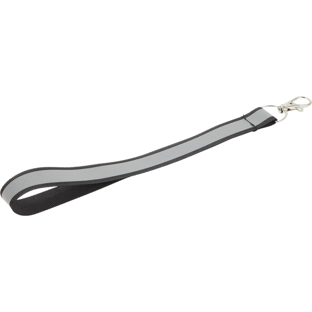 Reflective Recycled Wrist Lanyard - SM-2478 Black