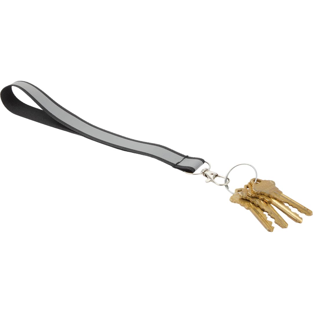 Reflective Recycled Wrist Lanyard - SM-2478 Black