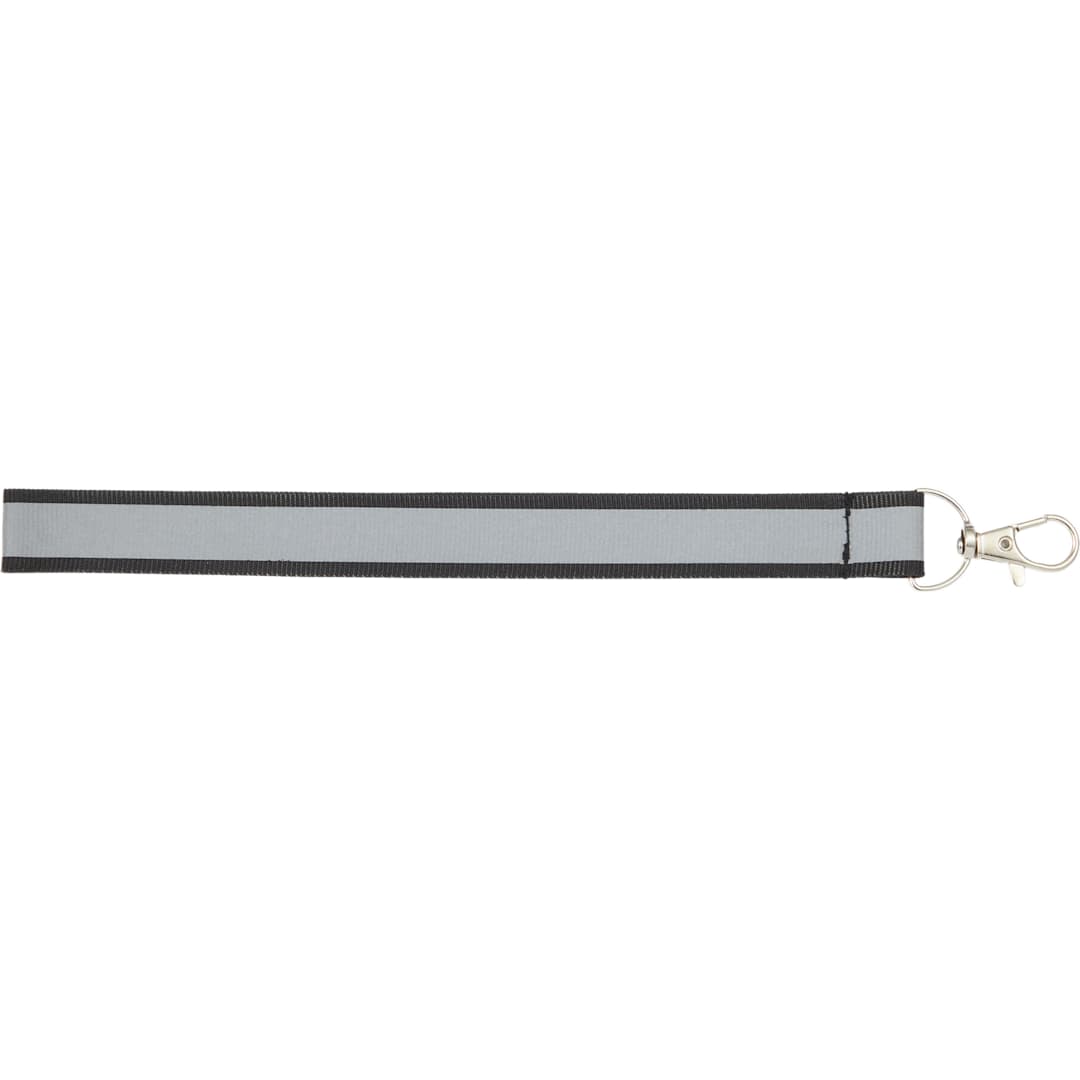 Reflective Recycled Wrist Lanyard - SM-2478 Black