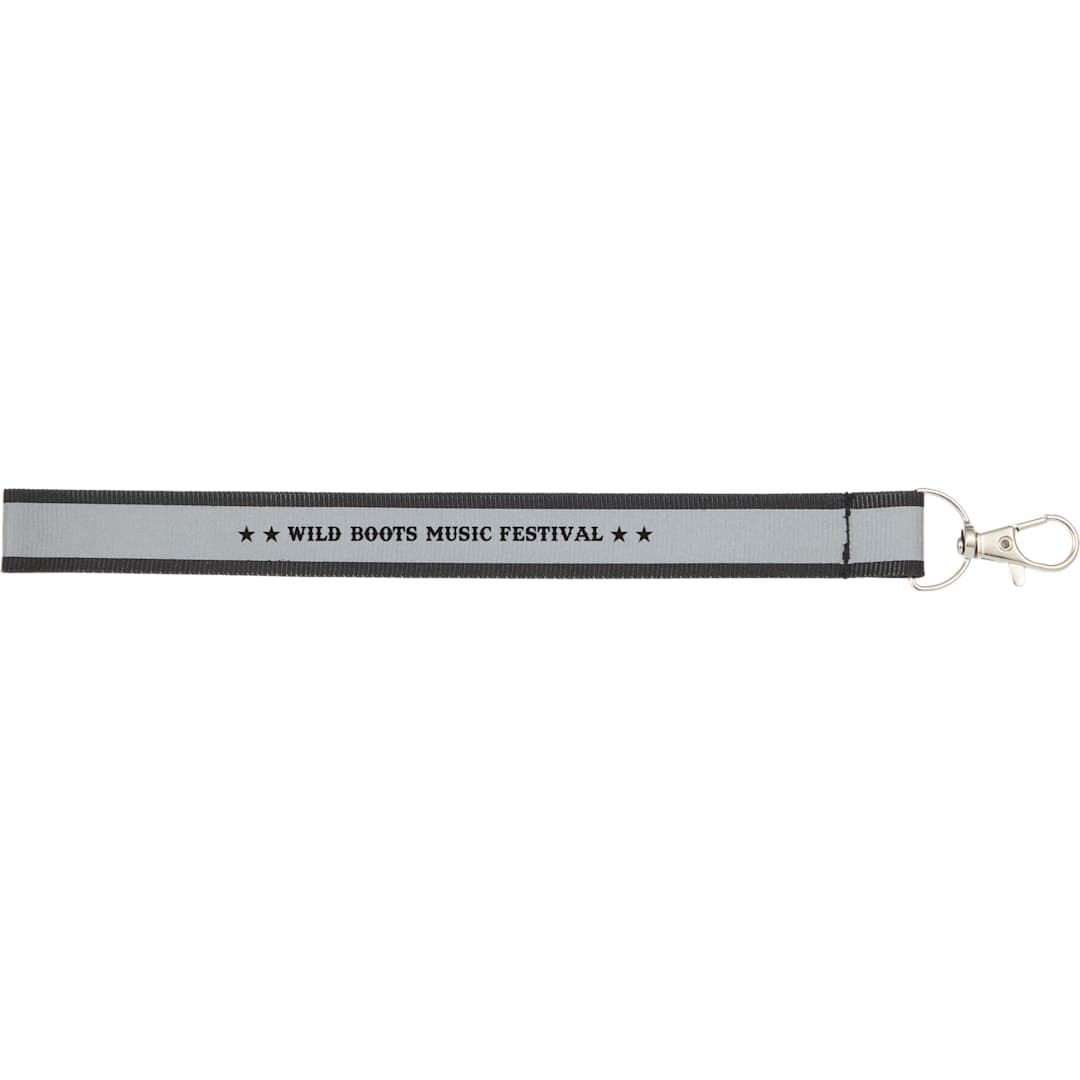 Reflective Recycled Wrist Lanyard - SM-2478 Black