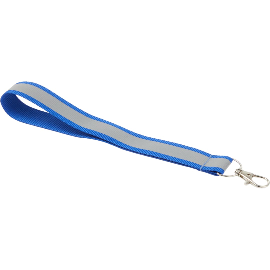 Reflective Recycled Wrist Lanyard - SM-2478 Blue