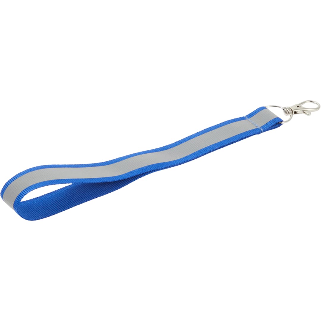 Reflective Recycled Wrist Lanyard - SM-2478 Blue