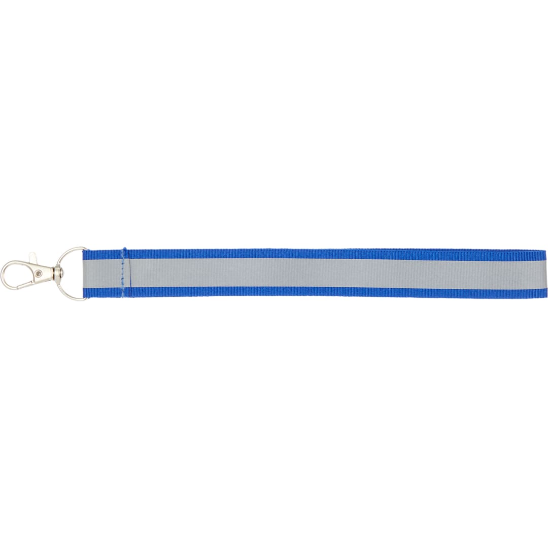 Reflective Recycled Wrist Lanyard - SM-2478 Blue