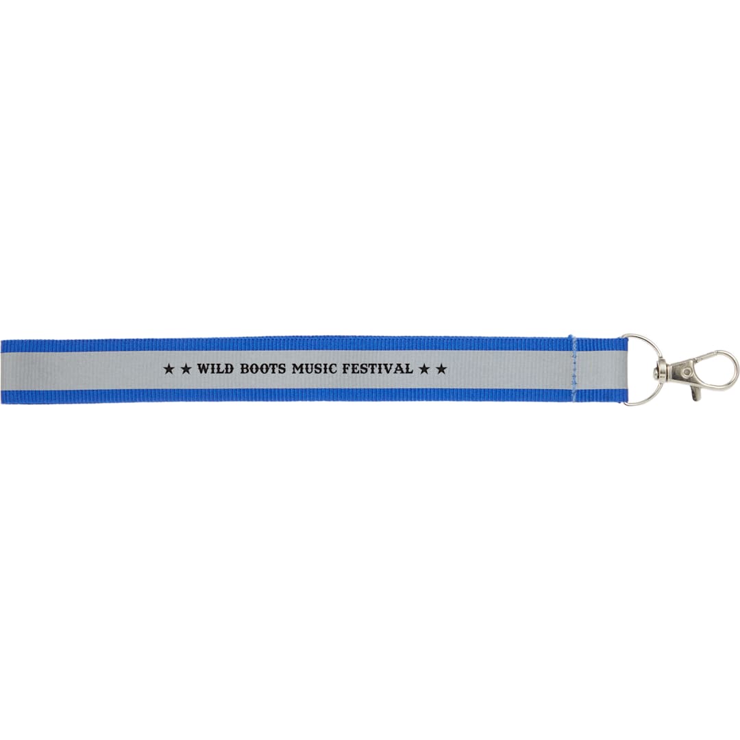 Reflective Recycled Wrist Lanyard - SM-2478 Blue