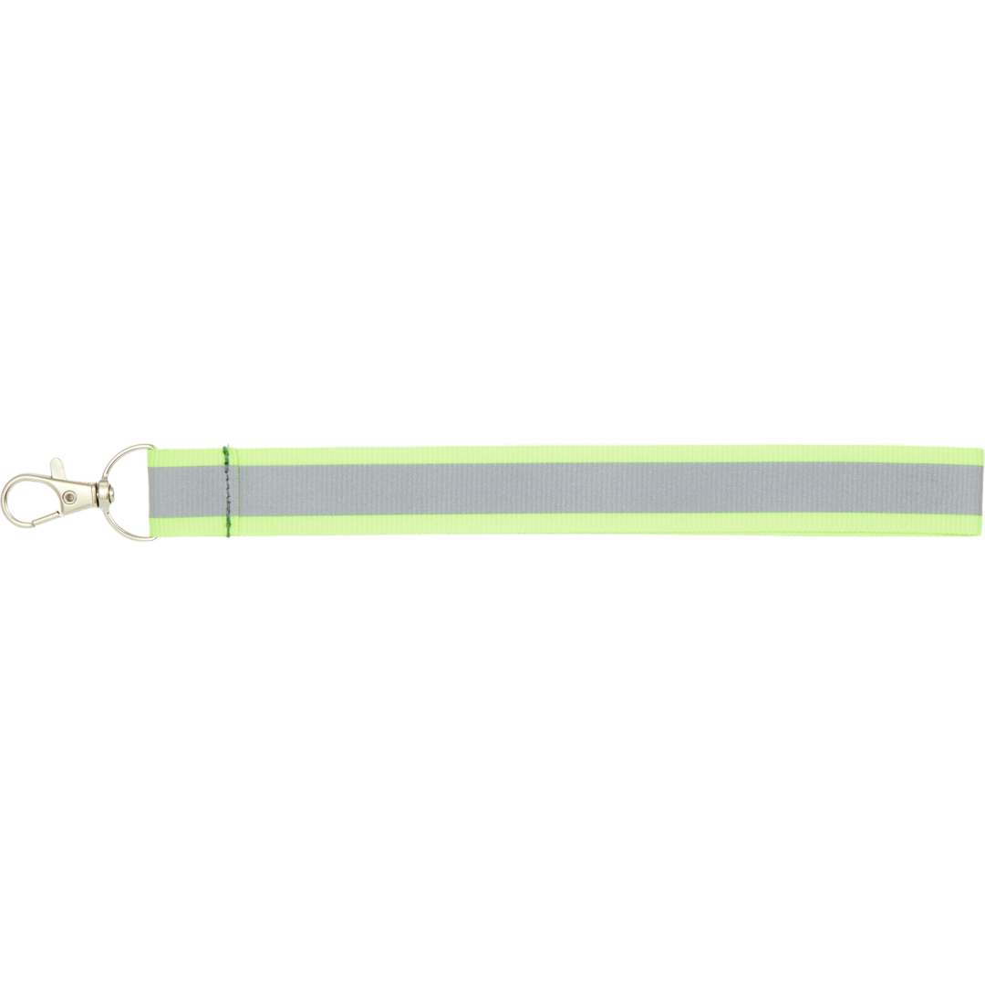 Reflective Recycled Wrist Lanyard - SM-2478 Yellow