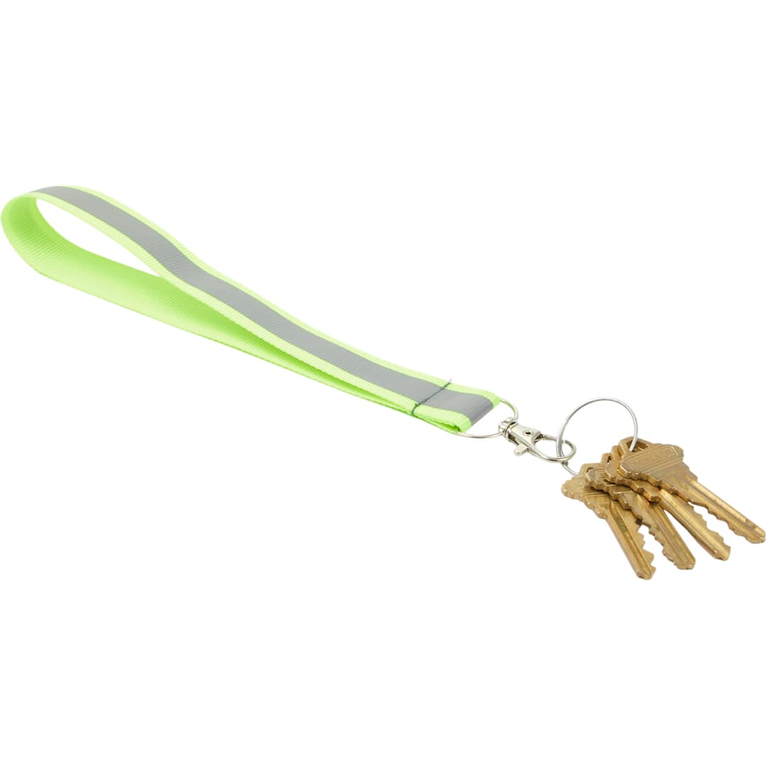 Reflective Recycled Wrist Lanyard - SM-2478 Yellow