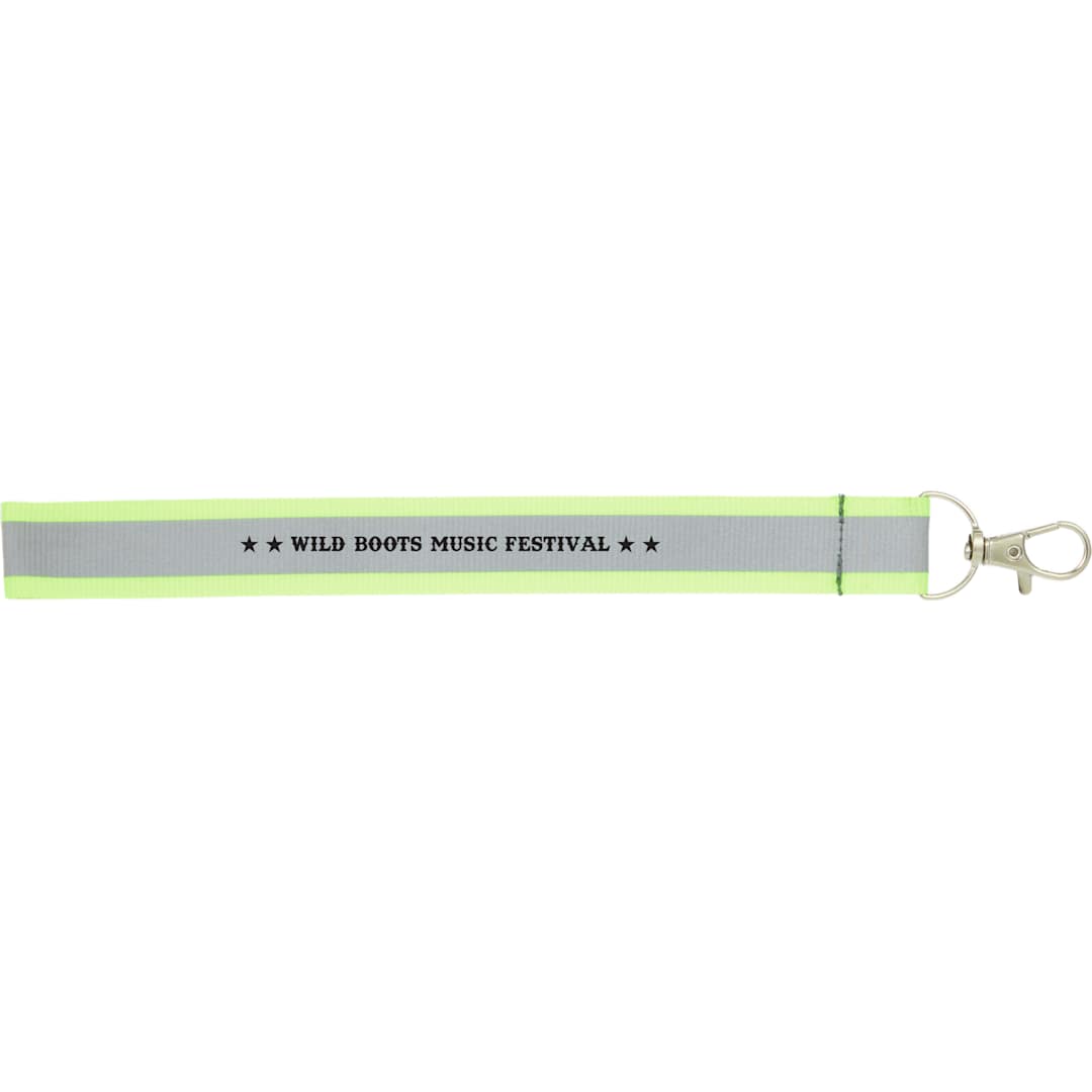 Reflective Recycled Wrist Lanyard - SM-2478 Yellow