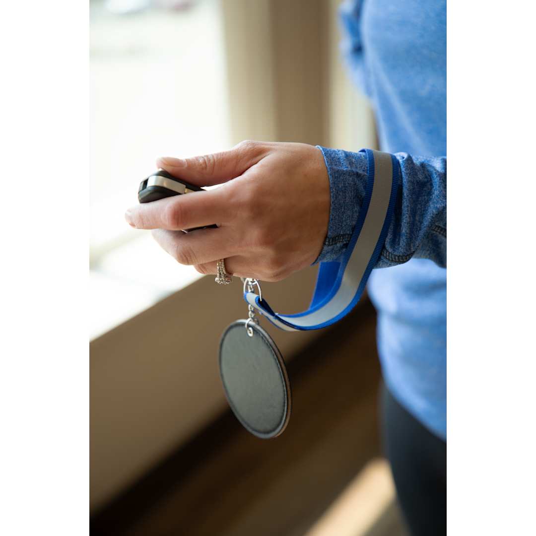 Reflective Recycled Wrist Lanyard - SM-2478 Blue