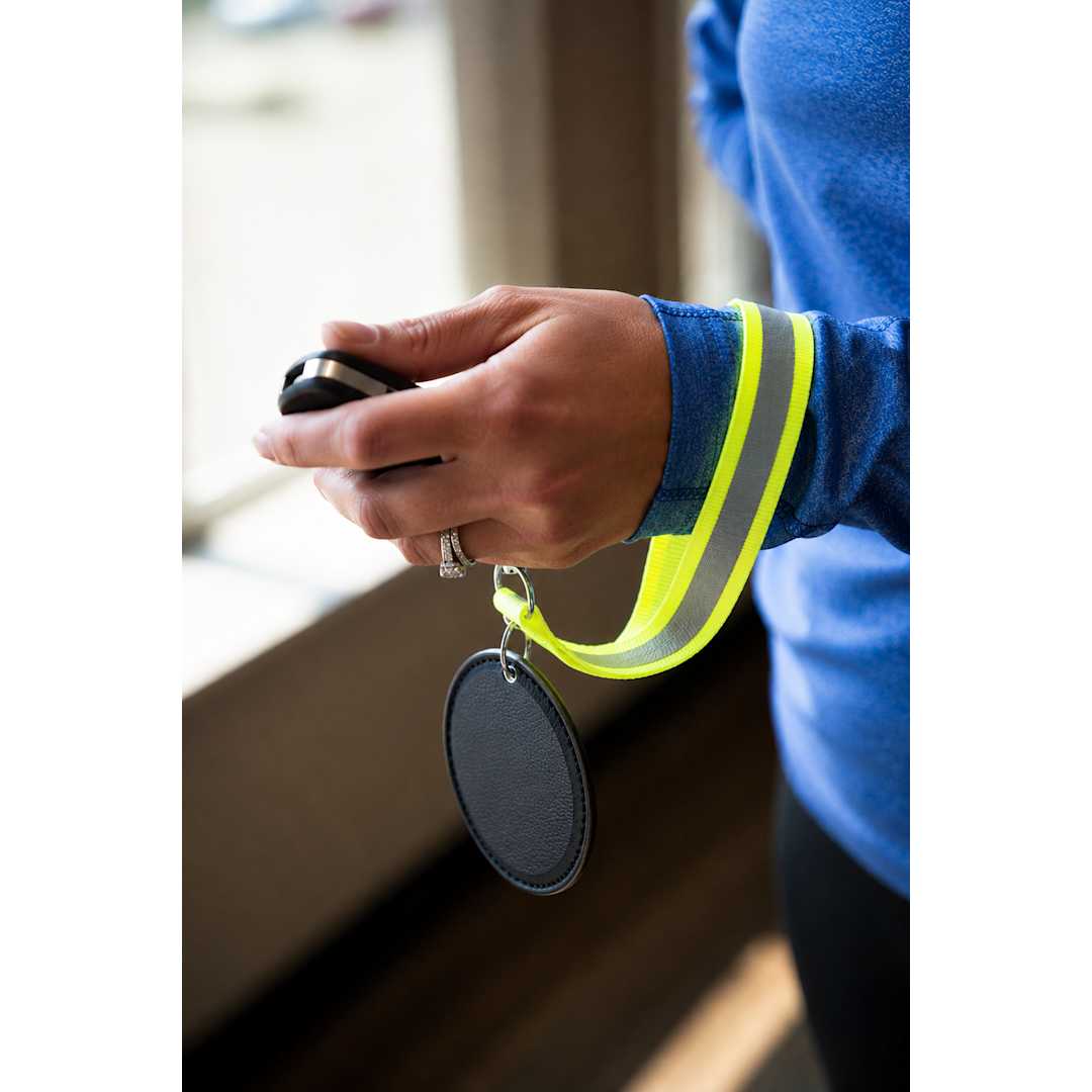 Reflective Recycled Wrist Lanyard - SM-2478 Yellow