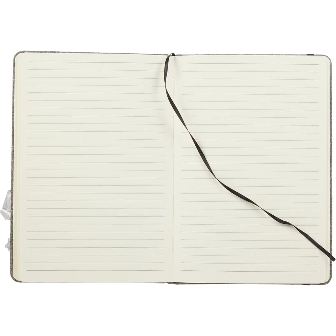 5.5" x 8.5" FSC® Recycled Viper RPET Bound Noteboo - SM-5359 Black