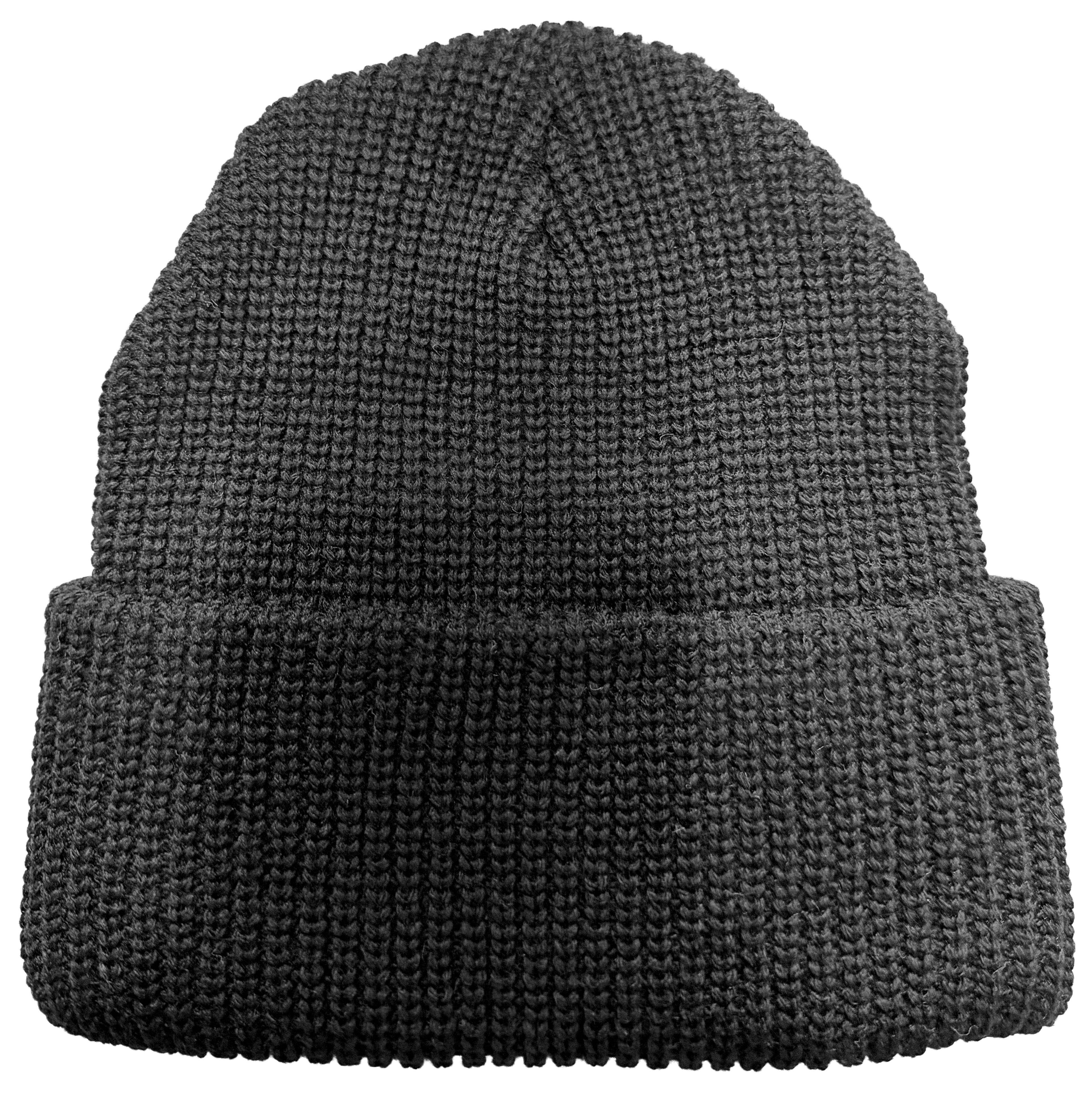 MBM-ik123-TUQUE ÉPAIS À REBORD, TRICOT SHAKER Charcoal