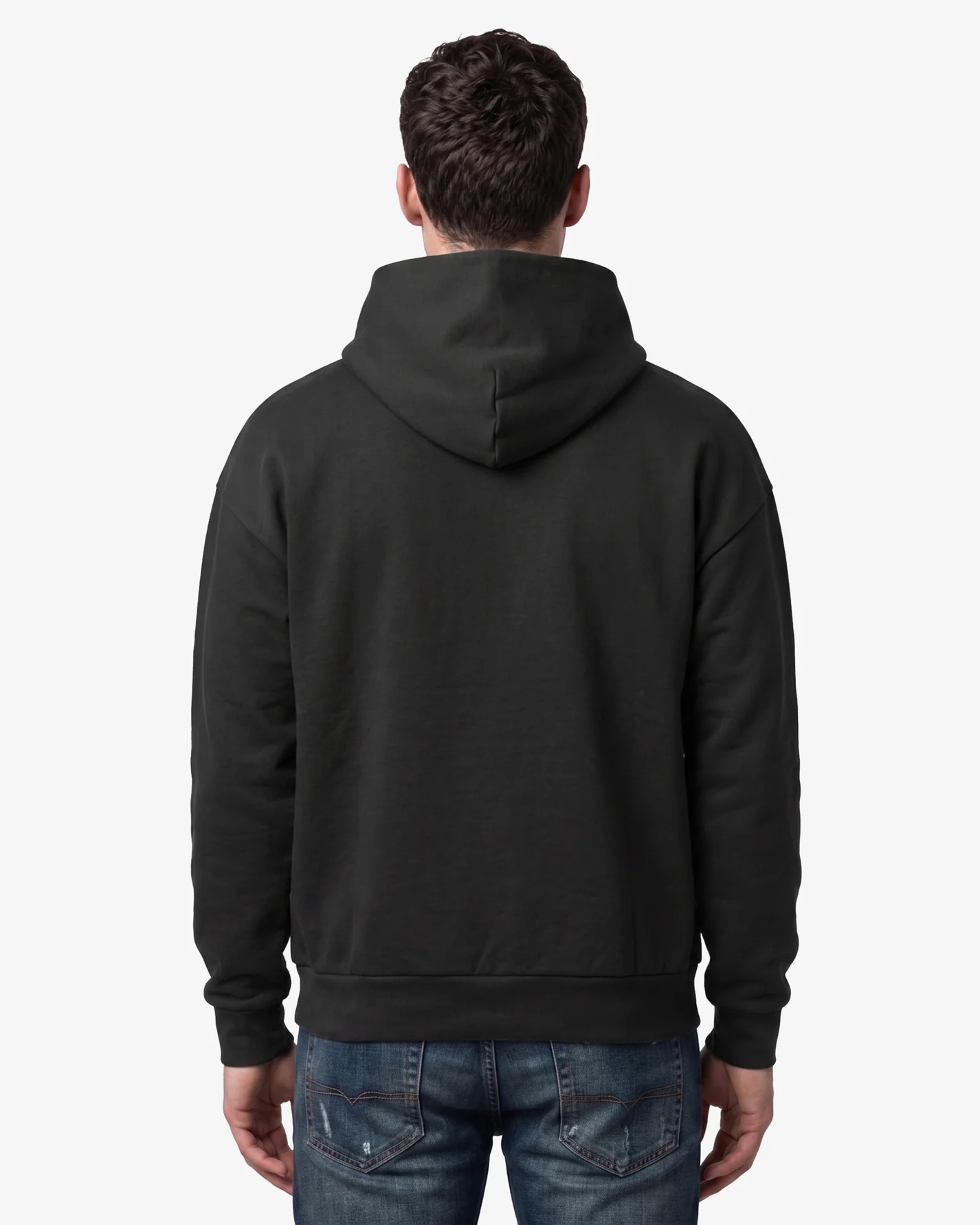 JST17 - Sweat à capuche oversize en coton bio Black