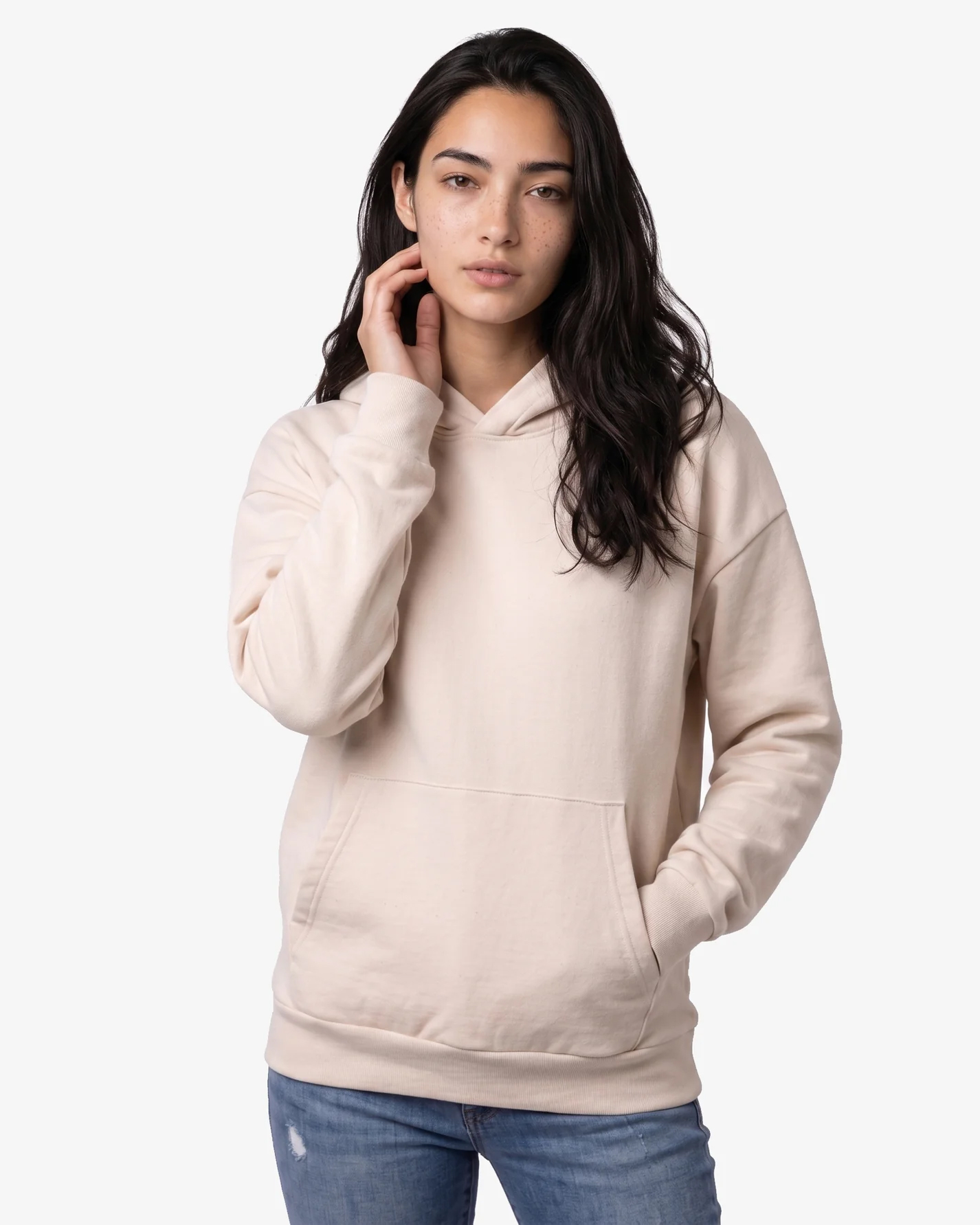 JST17 - Sweat à capuche oversize en coton bio Natural