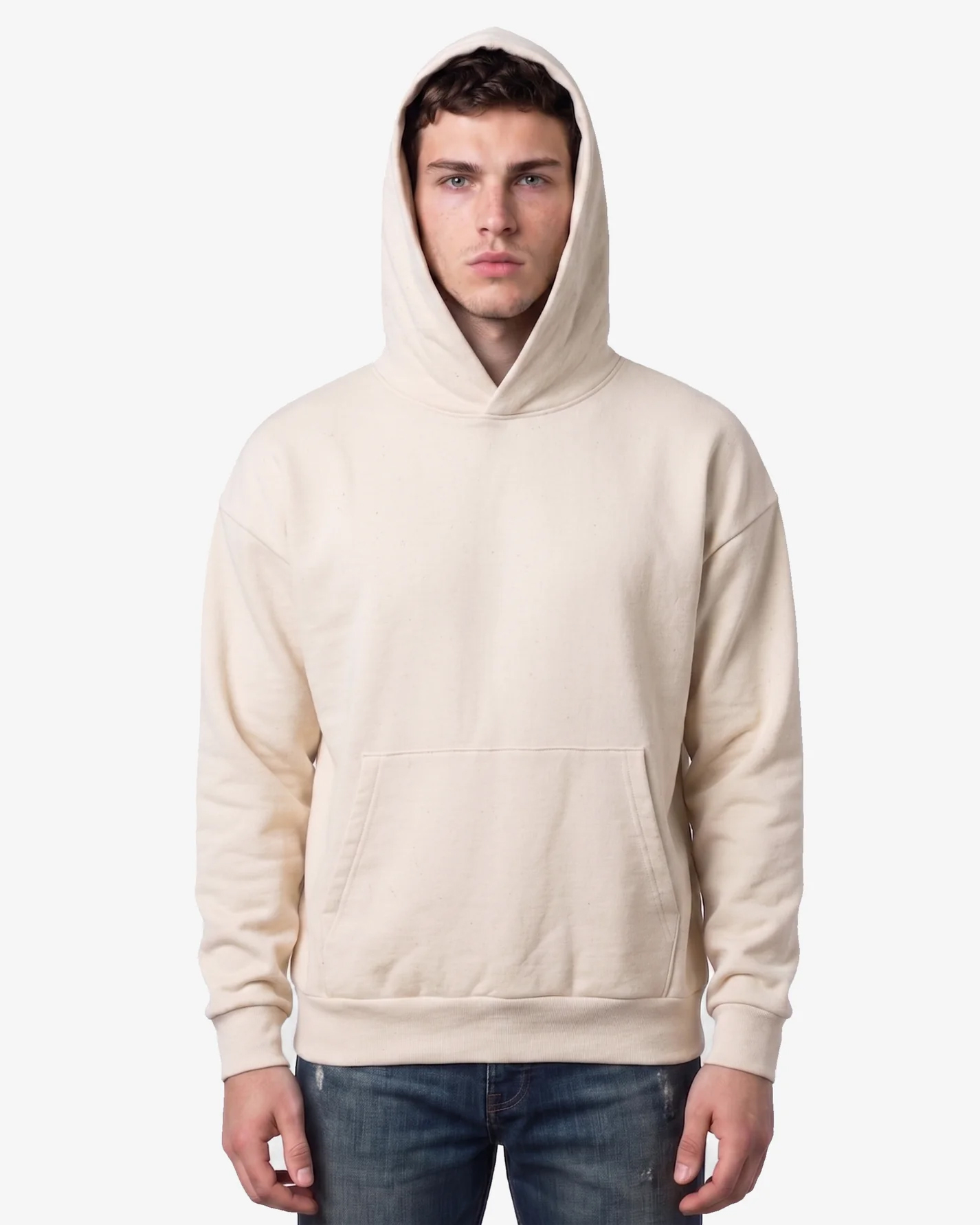 JST17 - Sweat à capuche oversize en coton bio Natural