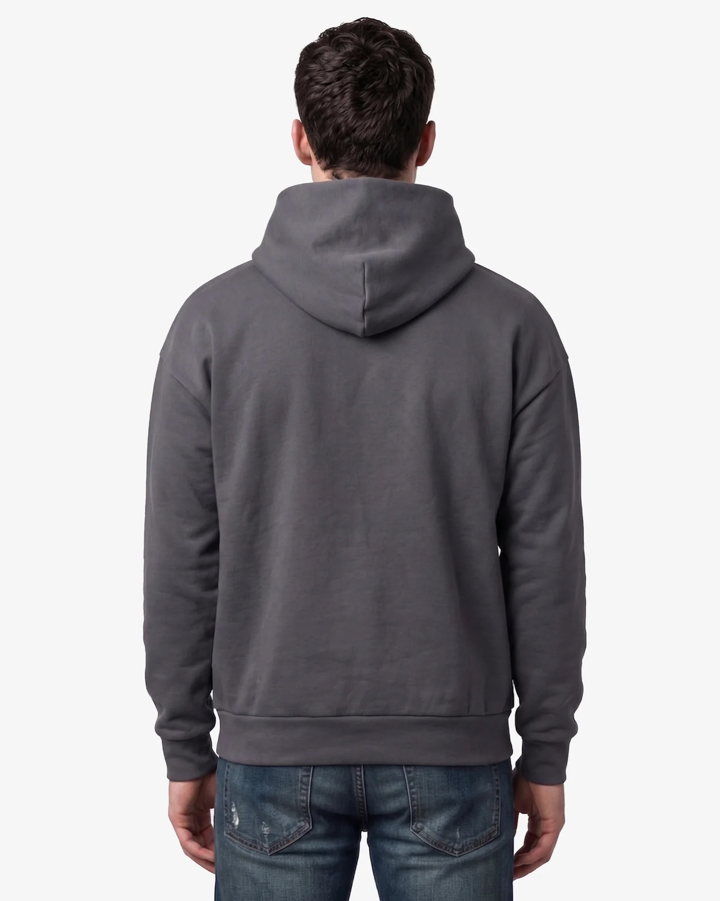 JST17 - Sweat à capuche oversize en coton bio Oil Grey