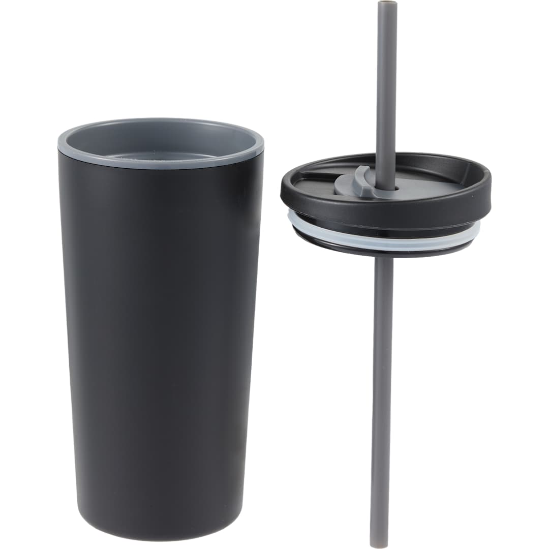 Santino Recycled Tumbler w/ Dual Function Lid 16oz - 1602-48 Black
