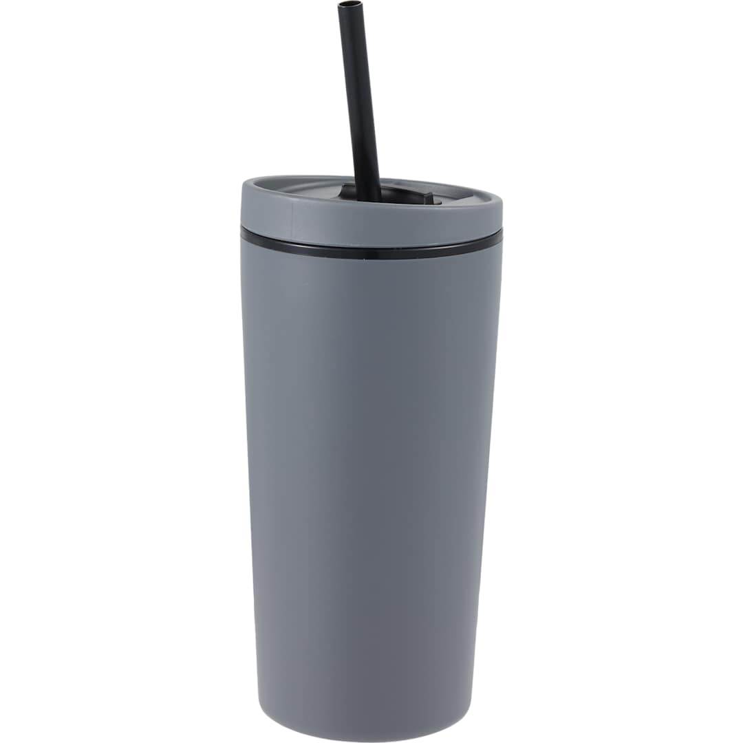 Santino Recycled Tumbler w/ Dual Function Lid 16oz - 1602-48 Gray