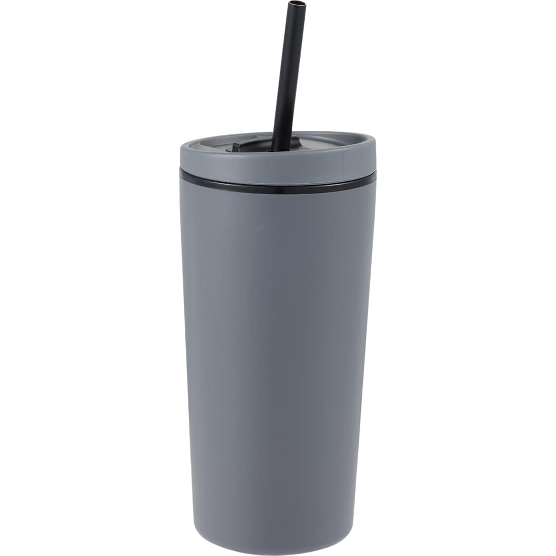 Santino Recycled Tumbler w/ Dual Function Lid 16oz - 1602-48 Gray