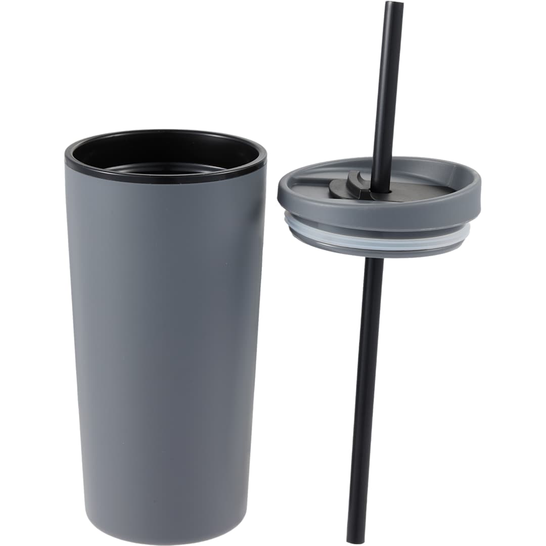 Santino Recycled Tumbler w/ Dual Function Lid 16oz - 1602-48 Gray