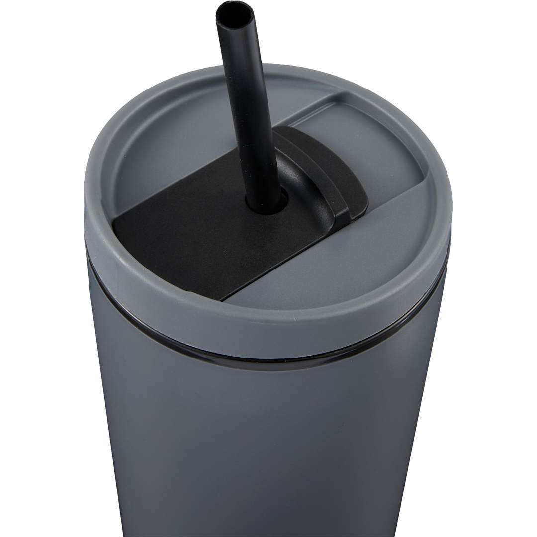 Santino Recycled Tumbler w/ Dual Function Lid 16oz - 1602-48 Gray