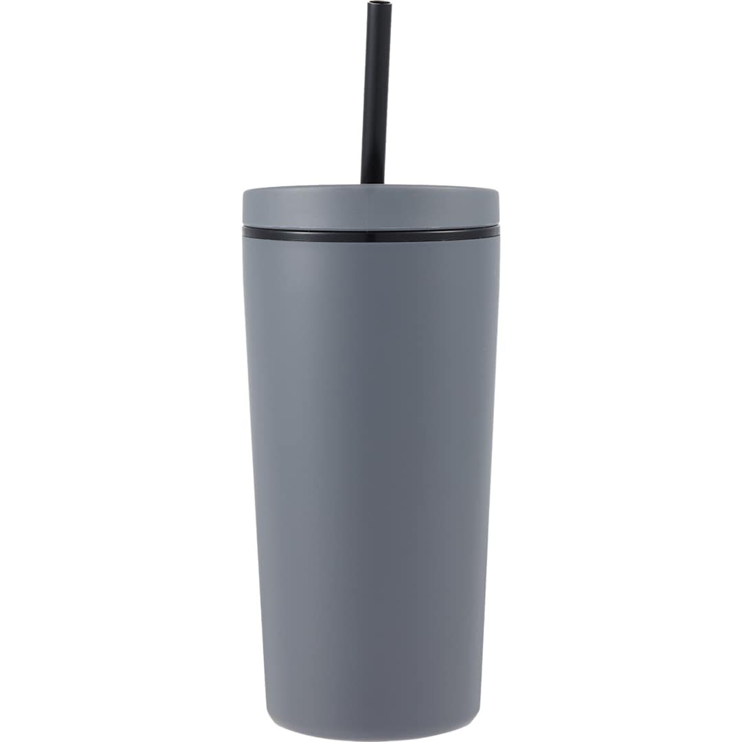 Santino Recycled Tumbler w/ Dual Function Lid 16oz - 1602-48 Gray
