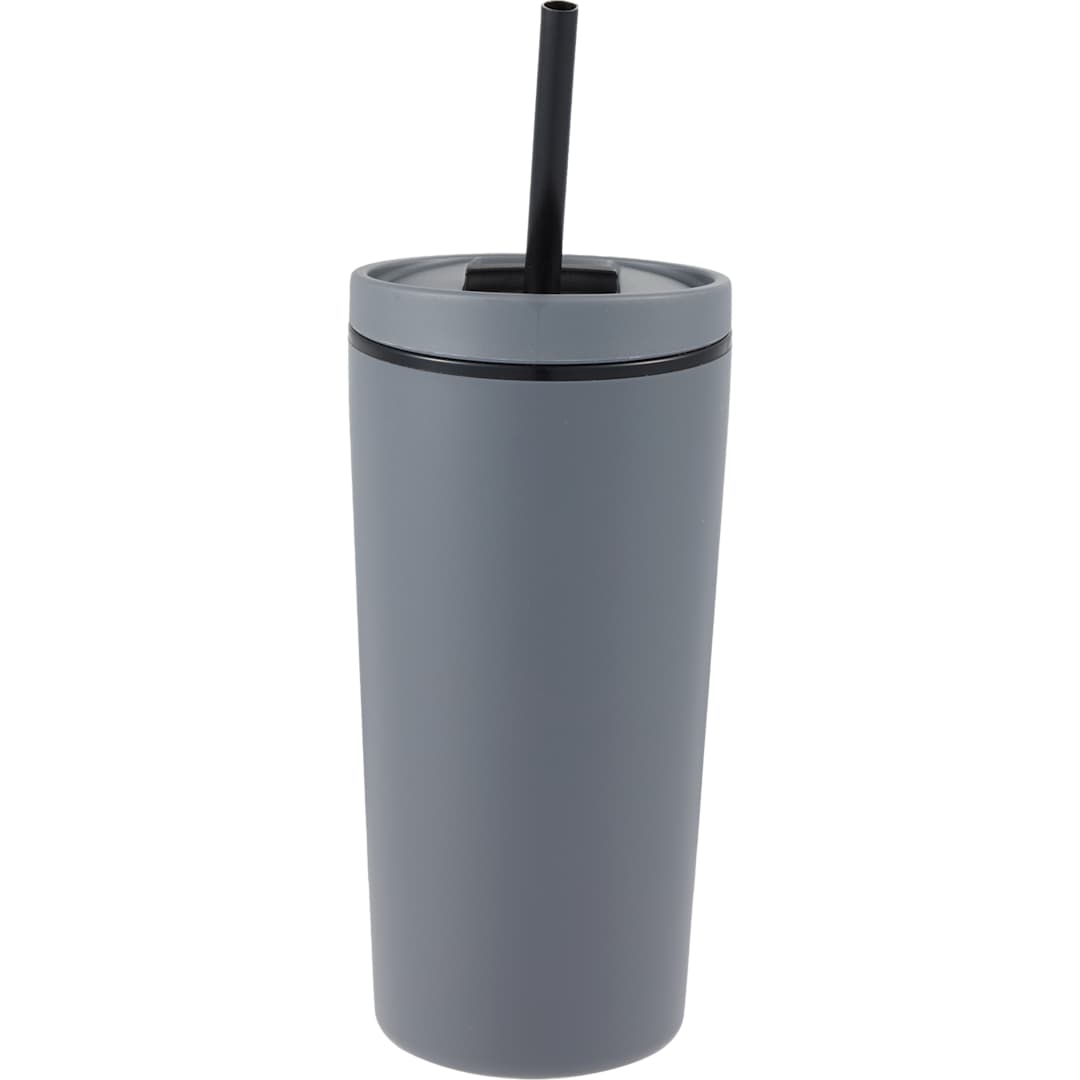 Santino Recycled Tumbler w/ Dual Function Lid 16oz - 1602-48 Gray