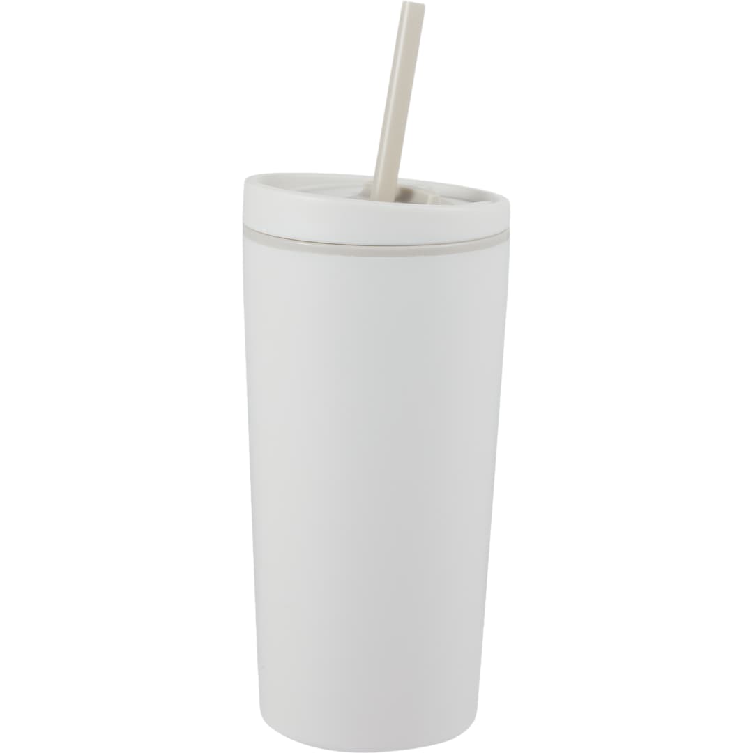 Santino Recycled Tumbler w/ Dual Function Lid 16oz - 1602-48 White