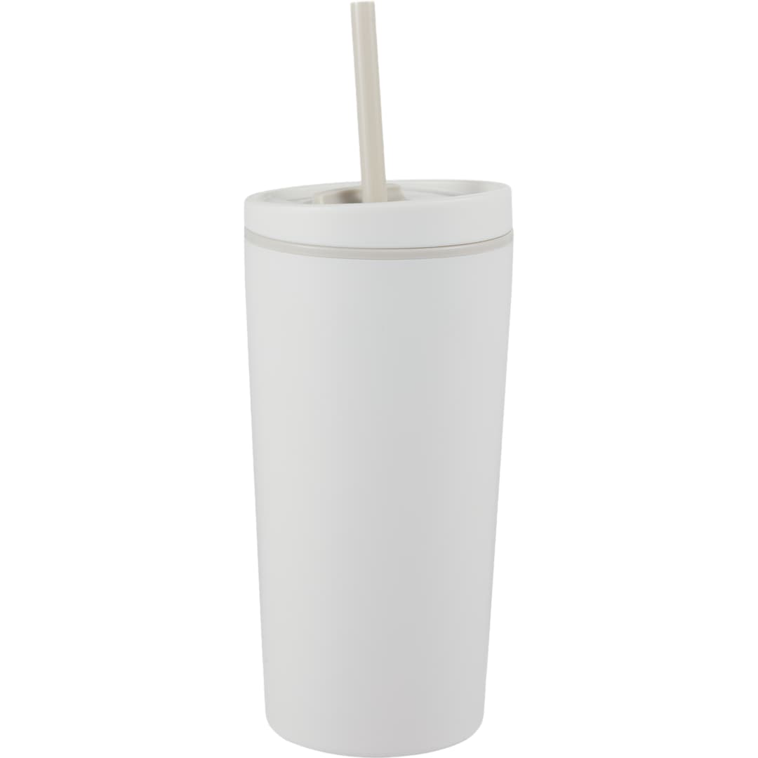 Santino Recycled Tumbler w/ Dual Function Lid 16oz - 1602-48 White