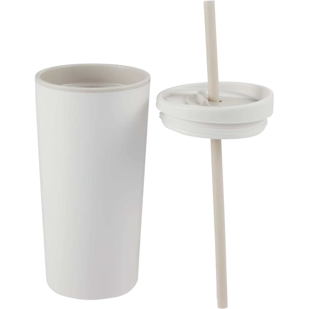 Santino Recycled Tumbler w/ Dual Function Lid 16oz - 1602-48 White