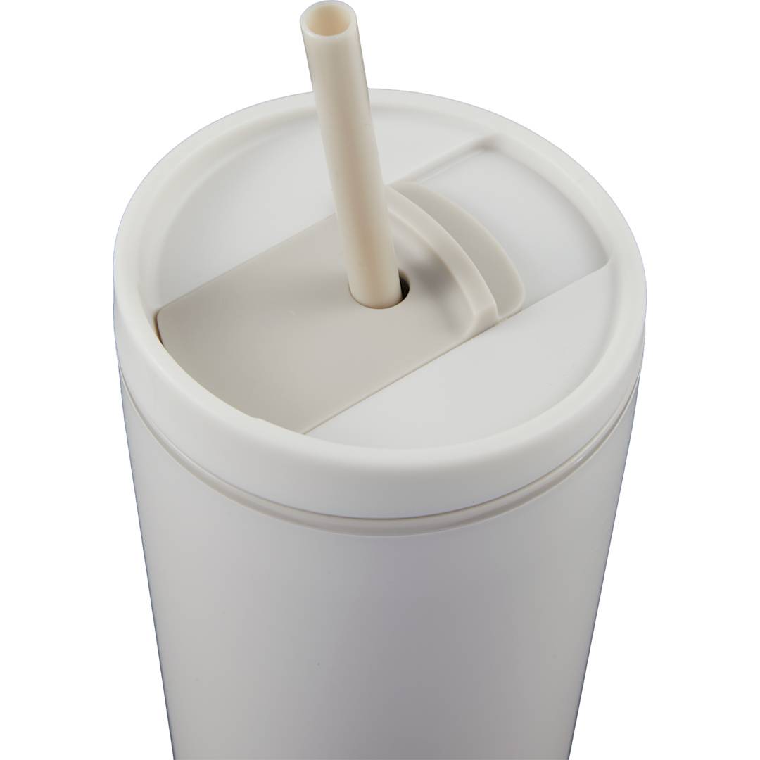 Santino Recycled Tumbler w/ Dual Function Lid 16oz - 1602-48 White
