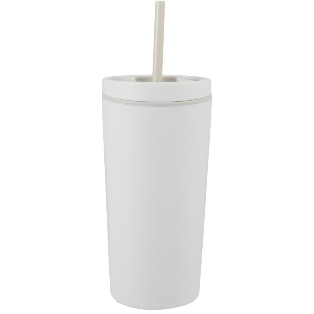 Santino Recycled Tumbler w/ Dual Function Lid 16oz - 1602-48 White