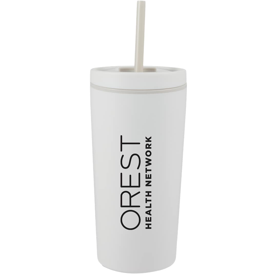 Santino Recycled Tumbler w/ Dual Function Lid 16oz - 1602-48 White