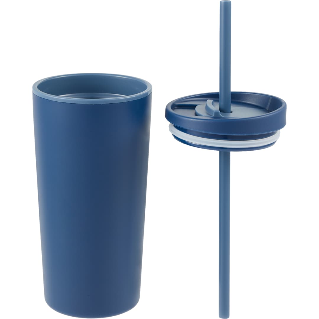 Santino Recycled Tumbler w/ Dual Function Lid 16oz - 1602-48 Blue